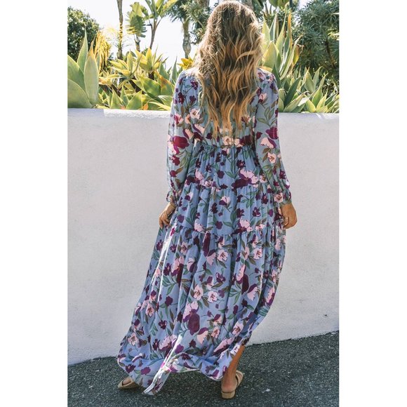 Wild Lotus Ruffle Tiered Maxi Dress - Picture 2 of 16